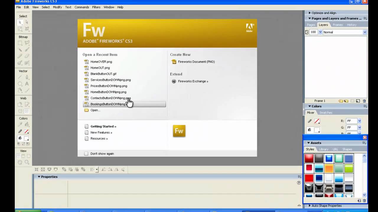 fireworks cs3 make rollover buttons by pw of ict youtube fire works cs3