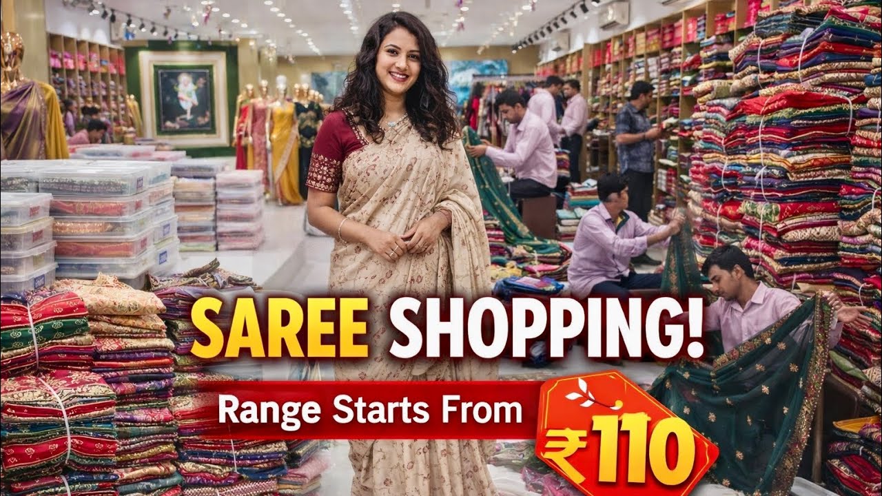 ₹110 Se Start 😱 Surat Ki Sabse Sasti Saree Factory | Surat Saree Wholesale Market New Video #saree 