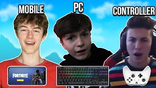 Controller Vs Mobile vs PC!! Pros FORTNITE High Kill CHALLENGE! (Part 2)