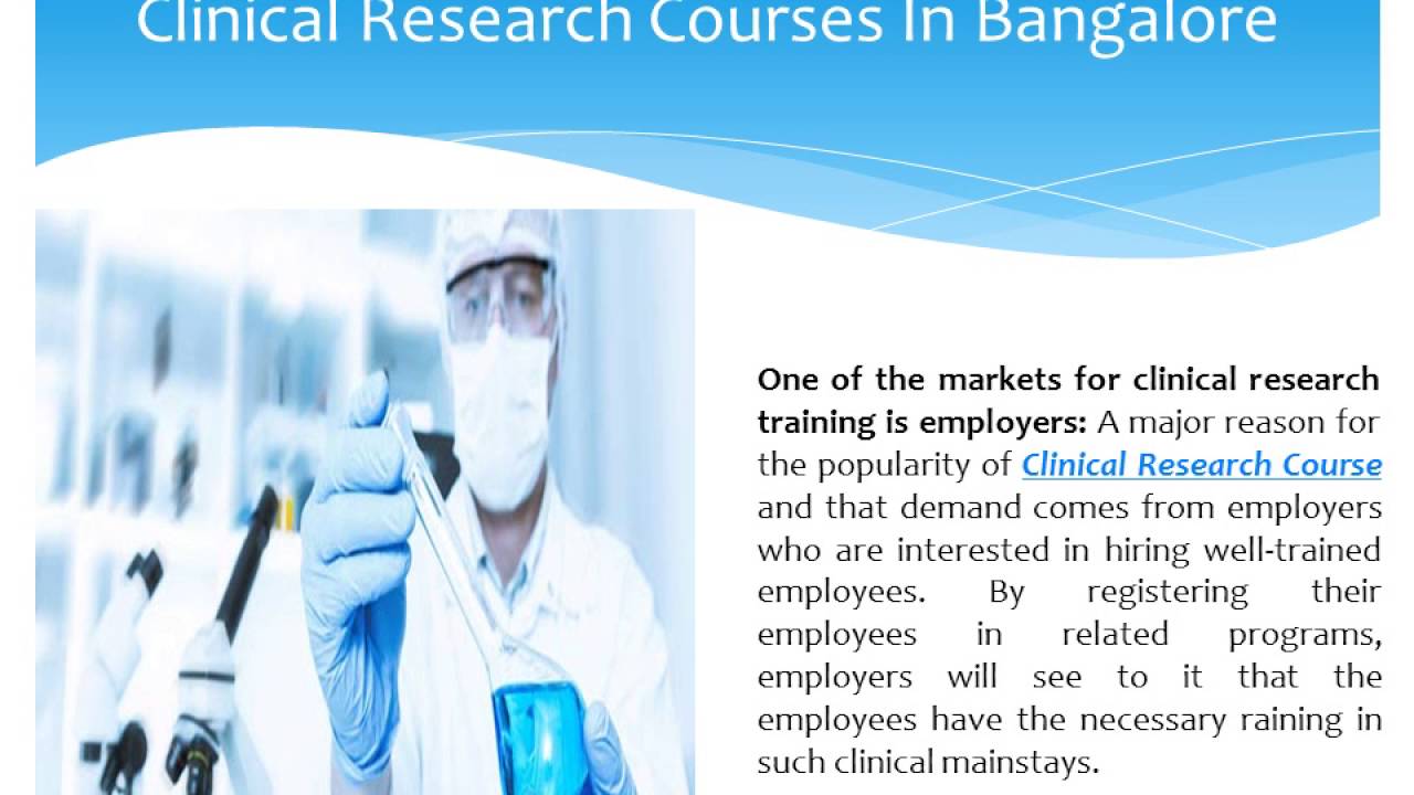 clinical research courses in bangalore