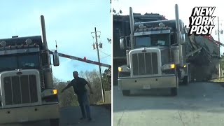 Driver barely escapes death when a train barrels through his truck | New York Post