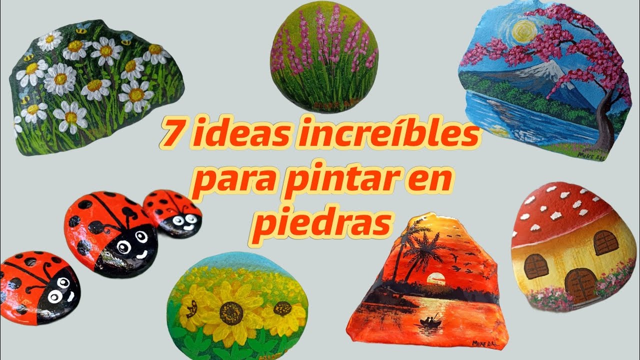 7 ideas increíbles para pintar en piedras #painting #pintura #art #paisajes #piedras