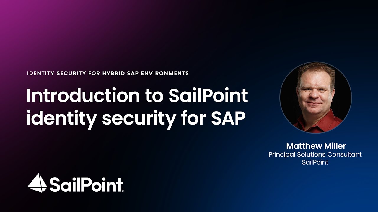 Introduction to SailPoint identity security for SAP