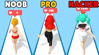 NOOB vs PRO vs HACKER in Project Runway 3D screenshot 2