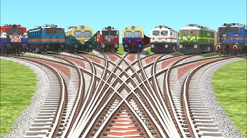 TEJAS EXPRESS CROSSING ON CURVED DIAMOND RAILROAD | Train Videos | Indian Railway | Train Simulator