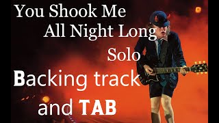 AC/DC - You Shook Me All Night Long - SOLO backing track and TAB