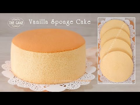 Vanilla Sponge Cake Recipe / Fluffy / Moist : สูตรเค้กสปันจ์วานิลลา : By The Cake