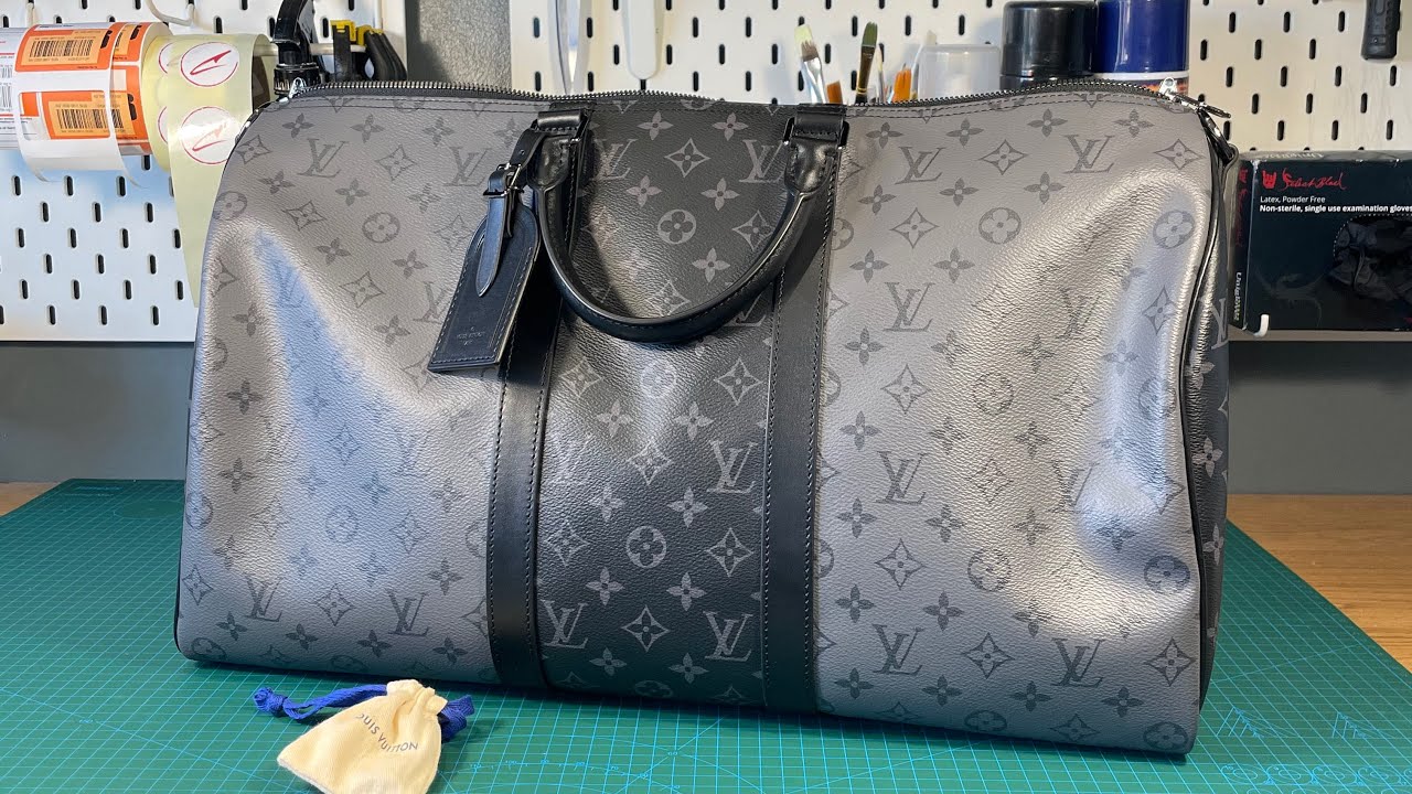 LOUIS VUITTON KEEPALL 55 UNBOXING/REVIEW!!! Monogram Eclipse 