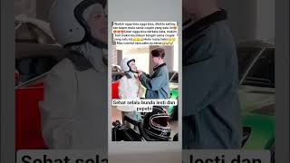 Bunda lesti dan papa billar bikin baper, tutorial cara pake helm yang benar🫠#lestikejora#rizkybillar