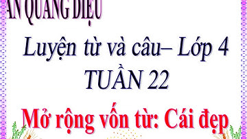 Tiếng Việt Khối 4: Luyện từ và câu tuần 22 - Mở rộng vốn từ cái đẹp