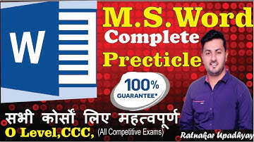 Microsoft Word in Just 90 minutes 2019-Word User Should Know - Complete Word Tutorial Hindi|Ratnakar