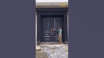 Mẫu cửa chính 2 cánh đều đẹp cho công trình. Phào cột biệt thự sang trọng, cửa thép Phú Quý