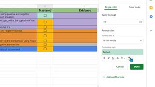 Checkboxes and Conditional Formatting in Sheets