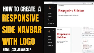 How To Create A Responsive Side Navigation Bar With Logo, HTML,Css,Js |Beginners