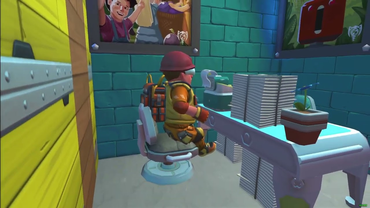 Scrap Mechanic: Flying my AFK friend to the skybox in an office.