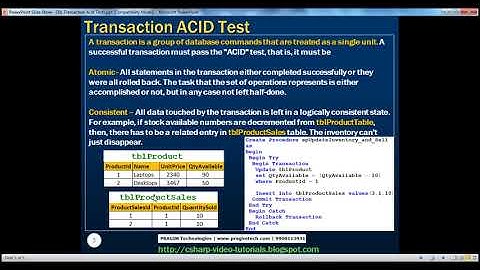 Transactions in sql server and ACID Tests   Part 58
