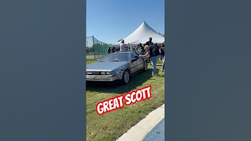 When a REAL Delorean Time Machine arrives at a community event! #shorts #backtothefuture #80s