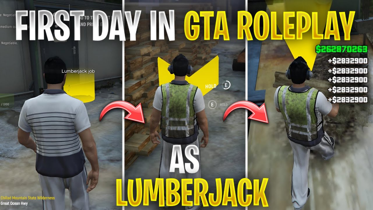 First Day in GTA Roleplay As LUMBERJACK ! (GTA RP 1) YouTube