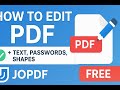 How to Edit PDFs for Free with JOPDF Add Text, Passwords & Shapes Easily!