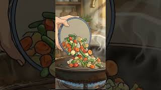 Cozy Cooking ASMR 🍲 Ghibli Vibes Kitchen Sounds | Relaxing Food Shorts #cozyghibli