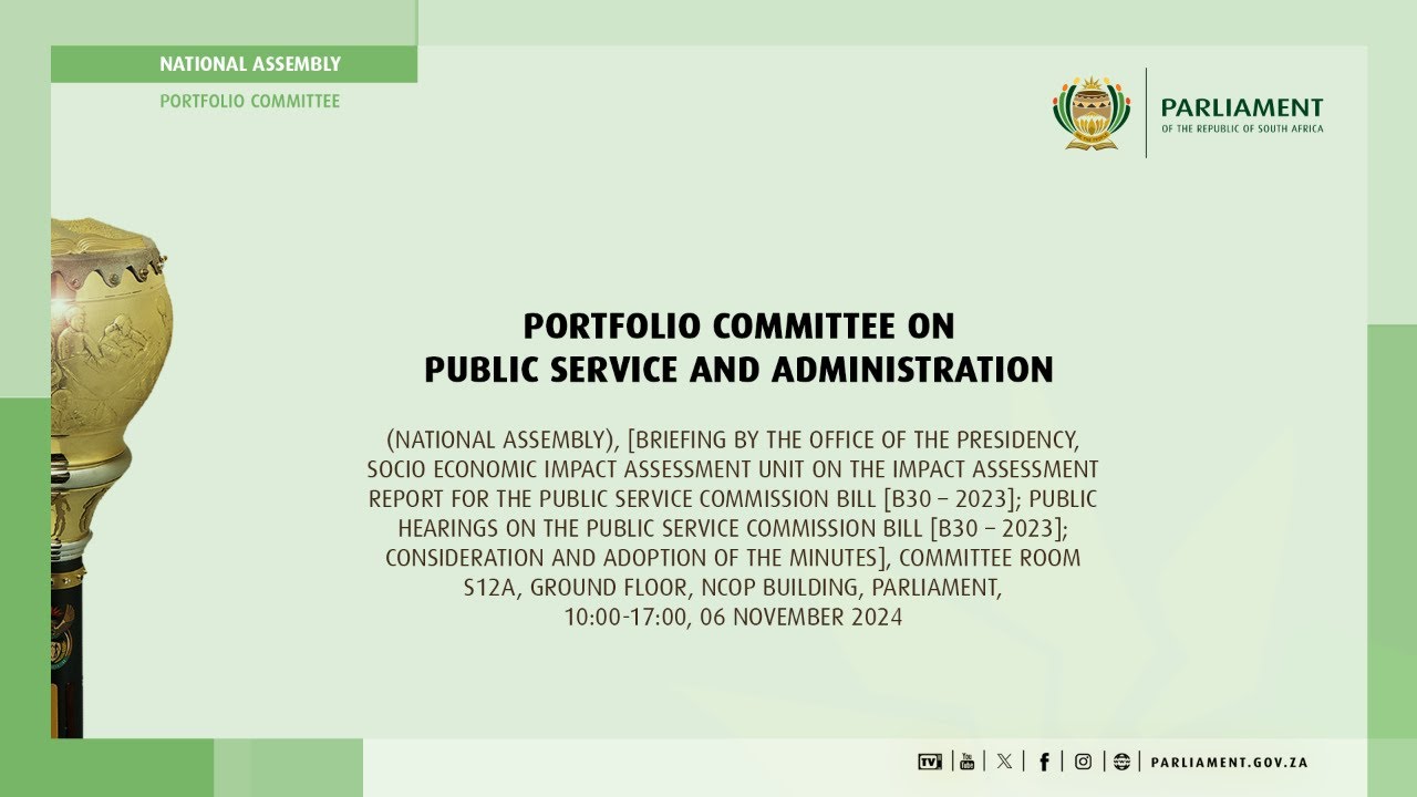 Portfolio Committee on Public Service and Administration, 06 November 2024