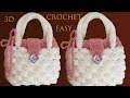 Bolso a Crochet muy fácil en punto marshmallow malvaviscos 3D tejido tallermanualperu