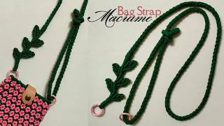 Macrame Bag Strap Tutorial with Leaf Pattern | Adjustable Macrame Sling Bag Strap for Beginners