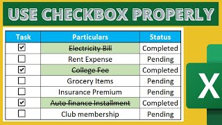 How to Use Excel Checkboxes with Strike Through