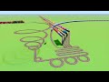 💝CRAZY SIX TRAINS CROSSING UTURN🎢 CURVE CIRCLE TRACK RAILROAD RAILWORK BEANG DRIVE 