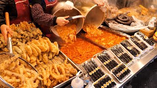 억소리 나는 매출? 떡볶이만 하루 30판씩 팔리는 역대급 시장 분식맛집, 떡볶이, 튀김, 순대, 김밥 / Tteokbokki, tempura - Korean street food