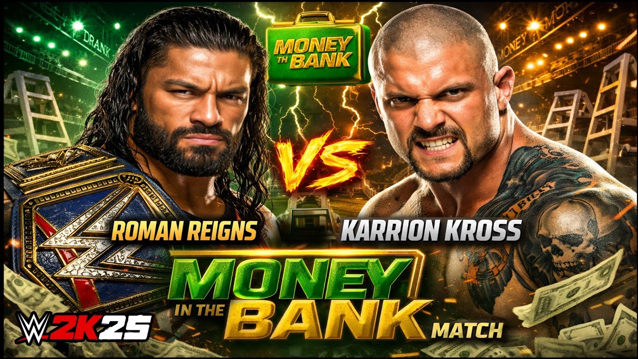 Who Will Win Roman Reigns Vs Karrion Kross Money In The Bank Match in WWE 2k25 