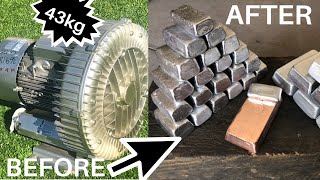 Motor Meltdown 43 KG  Huge Copper & Aluminium Haul  ASMR Melting Metal