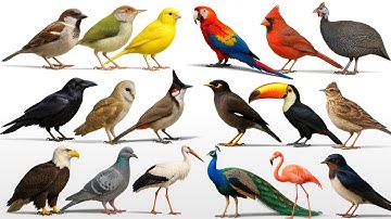 Chim Gì Đây? Bé Học Tên Các Loài Chim, Chim sáo, Chim Sơn ca, Chim chích bông, Chim hồng hạc,...