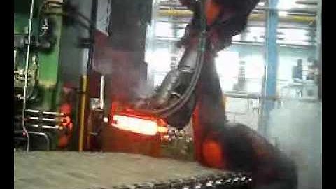 The roll forging machine cooperation with CNC hammer production line