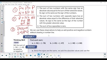 2007 Saxon Math C2 L64 Adding Positive and Negative Numbers Lesson Video