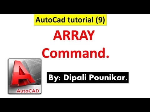 Autocad tutorial (9) on array Command.