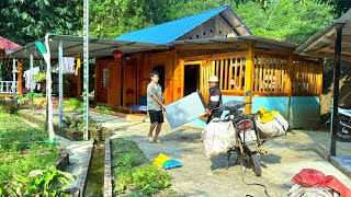 Together Building a bamboo pond bridge. Collecting scrap materials to sell. Forest Life