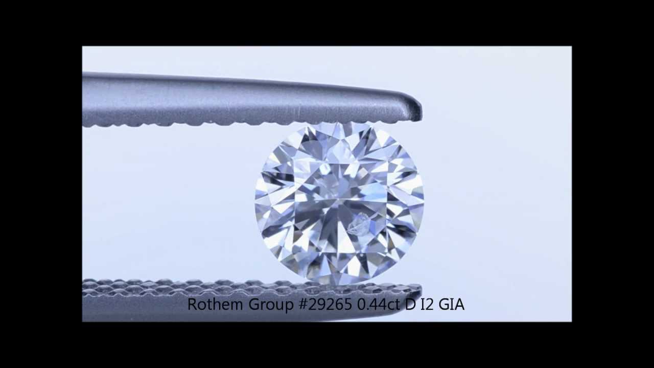 0.44 carat D I2 GIA Certified Round Diamond 