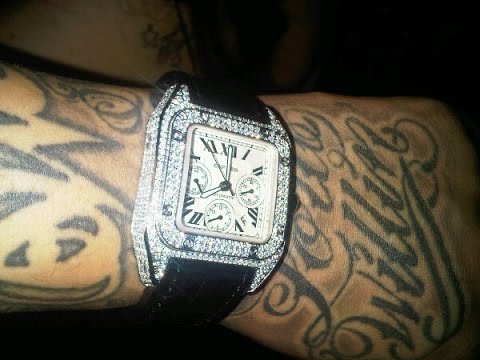 cartier santos 100 iced out