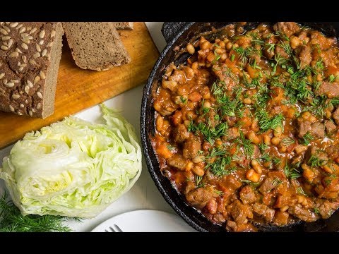 Видео рецепт Фарш с фасолью в томатном соусе