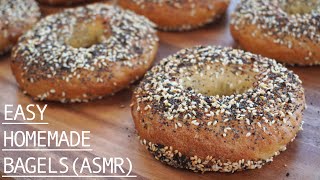 [No Music] [ASMR] Easy Homemade Bagels 🥯 ASMR Cooking