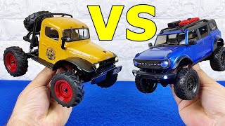 Fms Fcx24 Power Wagon VS Axial  Ford Bronco 1/24 4x4 Mini Rc Car Truck Crawler Super Test