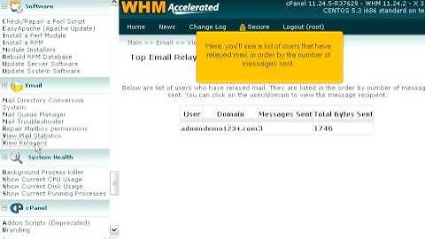 How to view the top e-mail relayers on your server in WHM