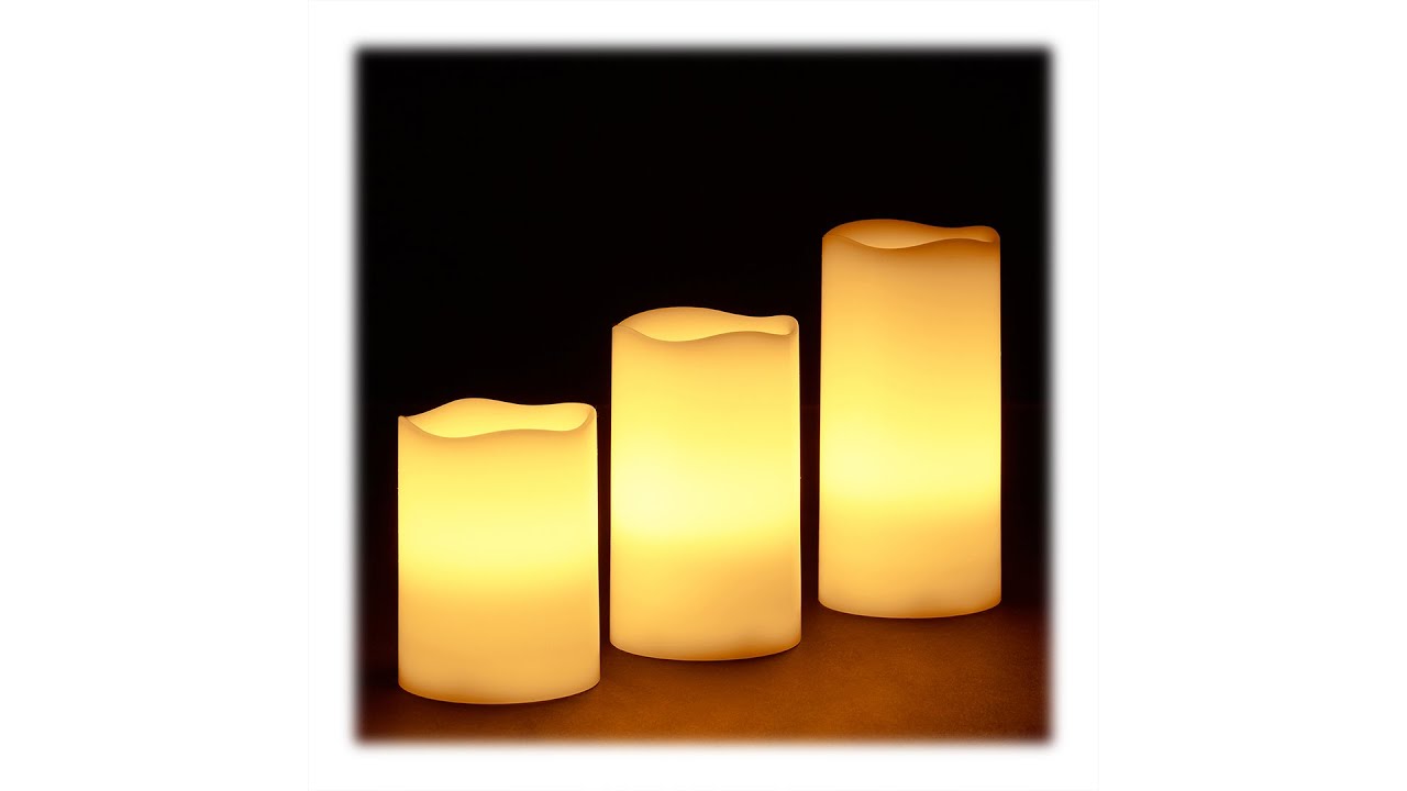 Set Kerzen im LED Echtwachs 3er