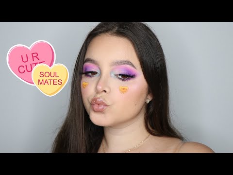 Conversation Hearts Makeup💖 Happy V-Day | Valeria Nocera