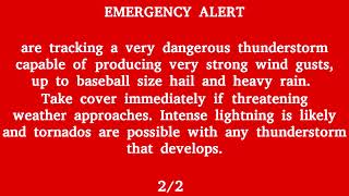 Environment Canada, Alert Ready - Severe Thunderstorm Warning, South Central Alberta (Calgary)