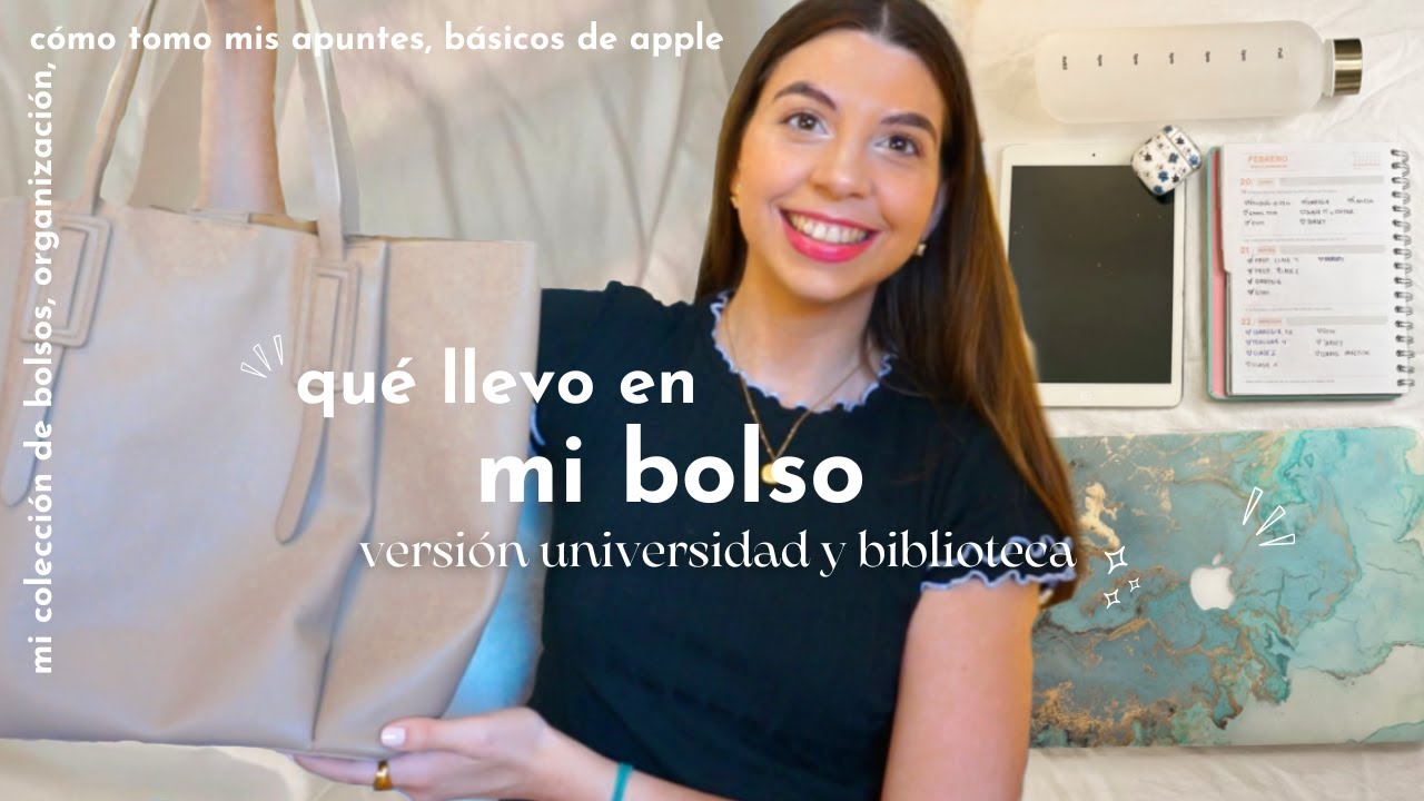 Qué hay en mi bolso de la uni y biblioteca: tomar apuntes, material escolar, colección de bolsos