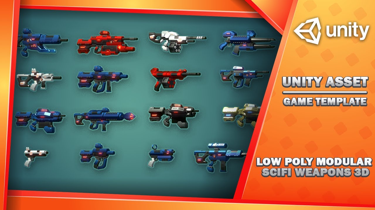 Low Poly Modular SciFi Weapons 3D, video preview 2