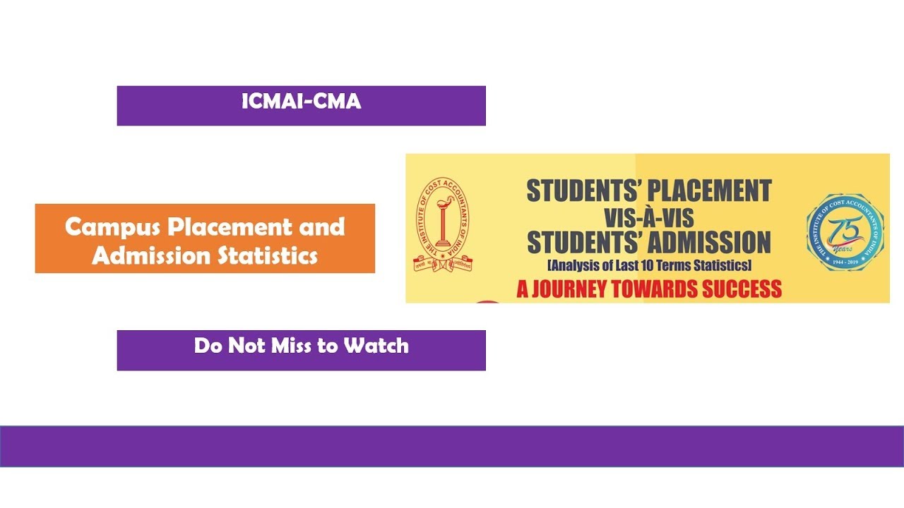 ICMAI-CMA Campus Placement and Admission Statistics Mar19