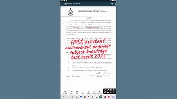 HPSC assistant environmental engineer subject knowledge test result 2025 / interview date 2025
